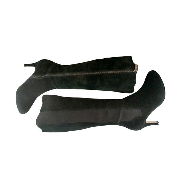 ADRIENNE VITTADINI! BLACK GENUINE SUEDE LEATHER W/ELASTIC STRETCH BOOTS! SZ 6M - Picture 7 of 9